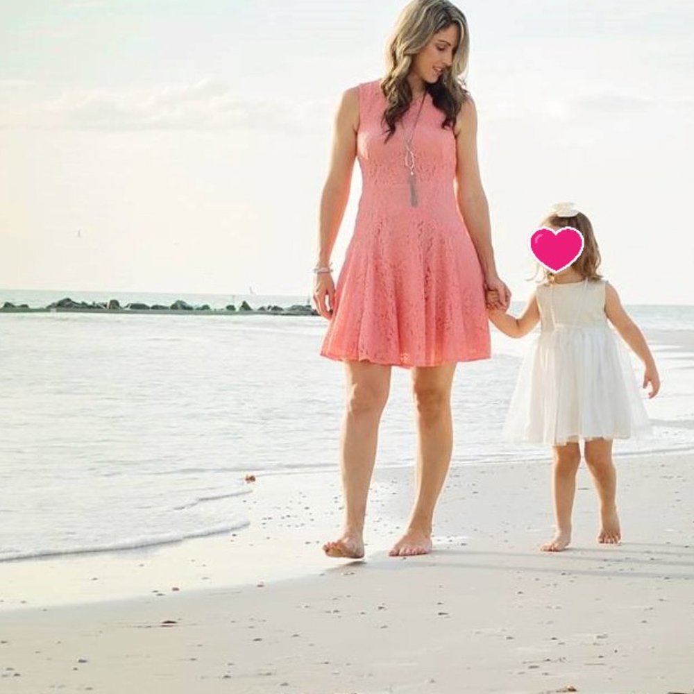 Tommy Hilfiger lace blush pink a-line dress